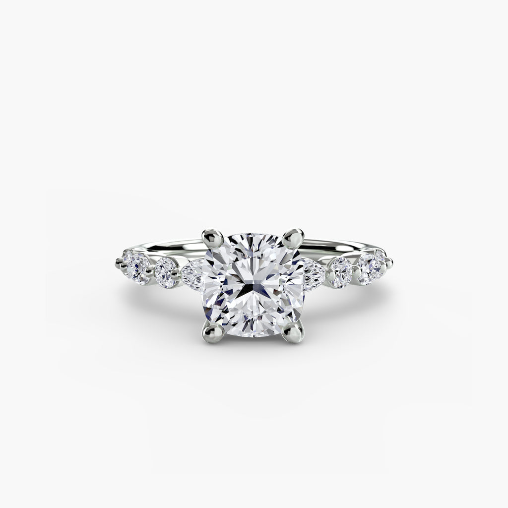 Solitaire Ring with Eternity Pavé