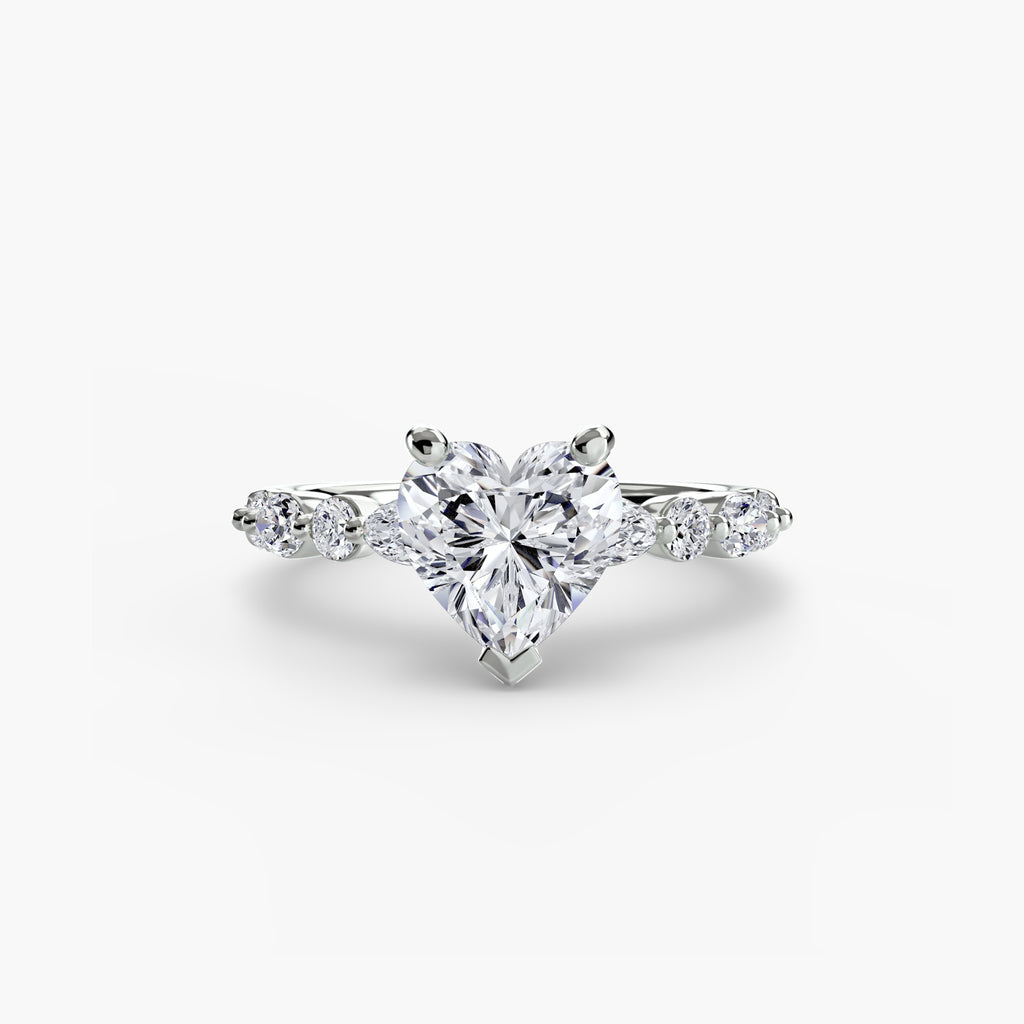 Solitaire Ring with Eternity Pavé