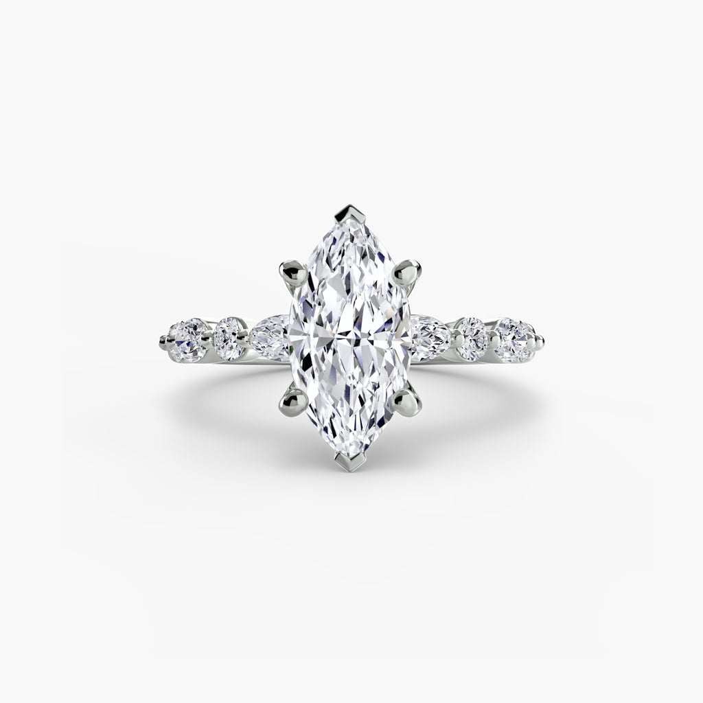 Solitaire Ring with Eternity Pavé