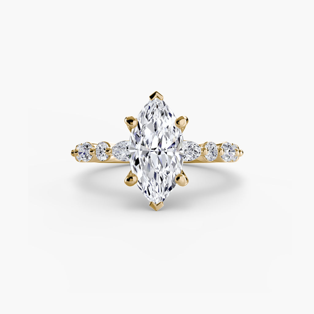 Solitaire Ring with Eternity Pavé