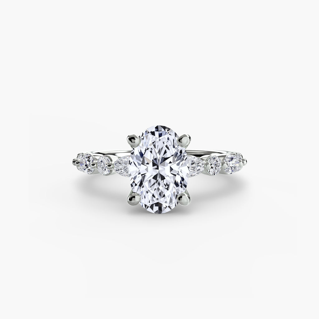Solitaire Ring with Eternity Pavé