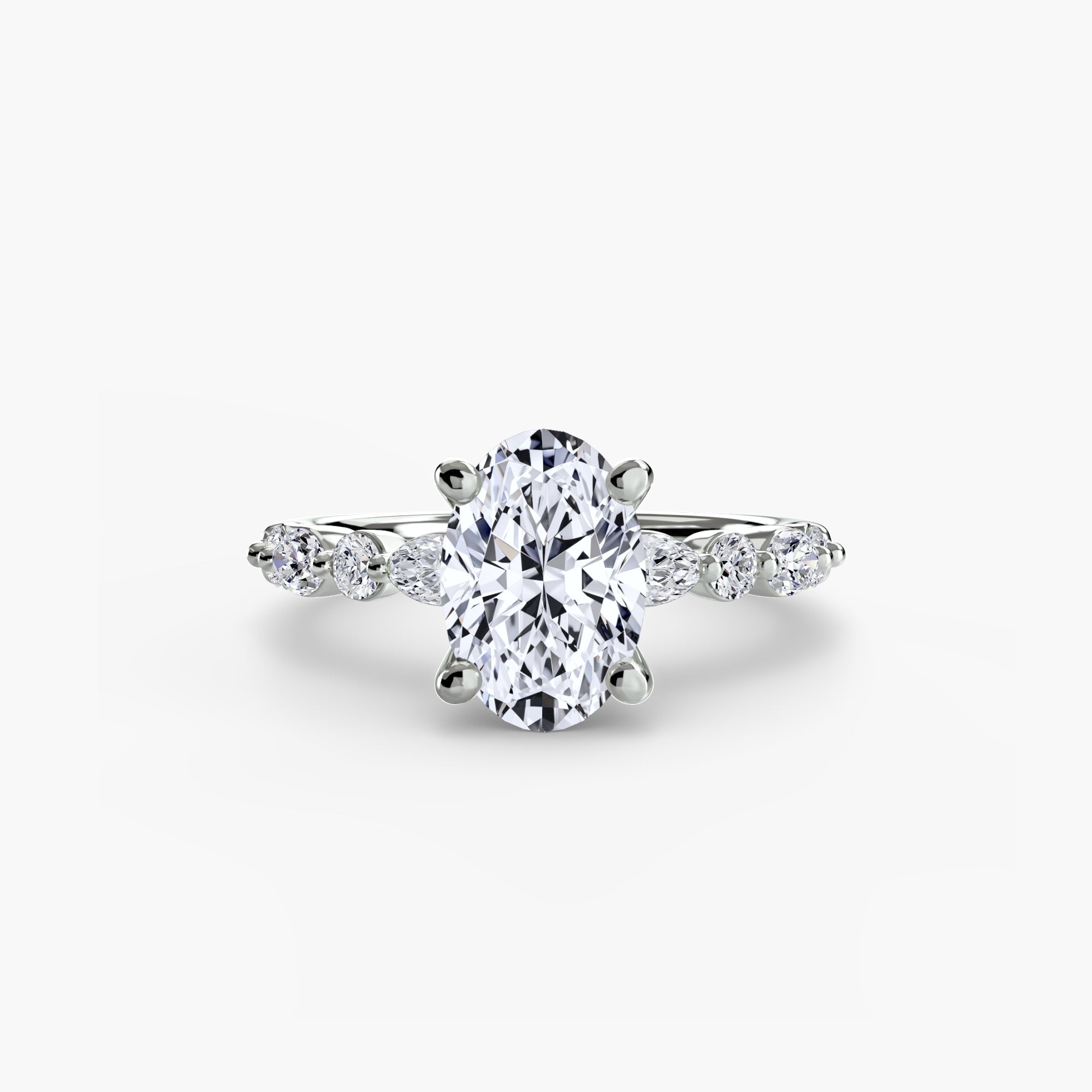 Solitaire Ring with Eternity Pavé