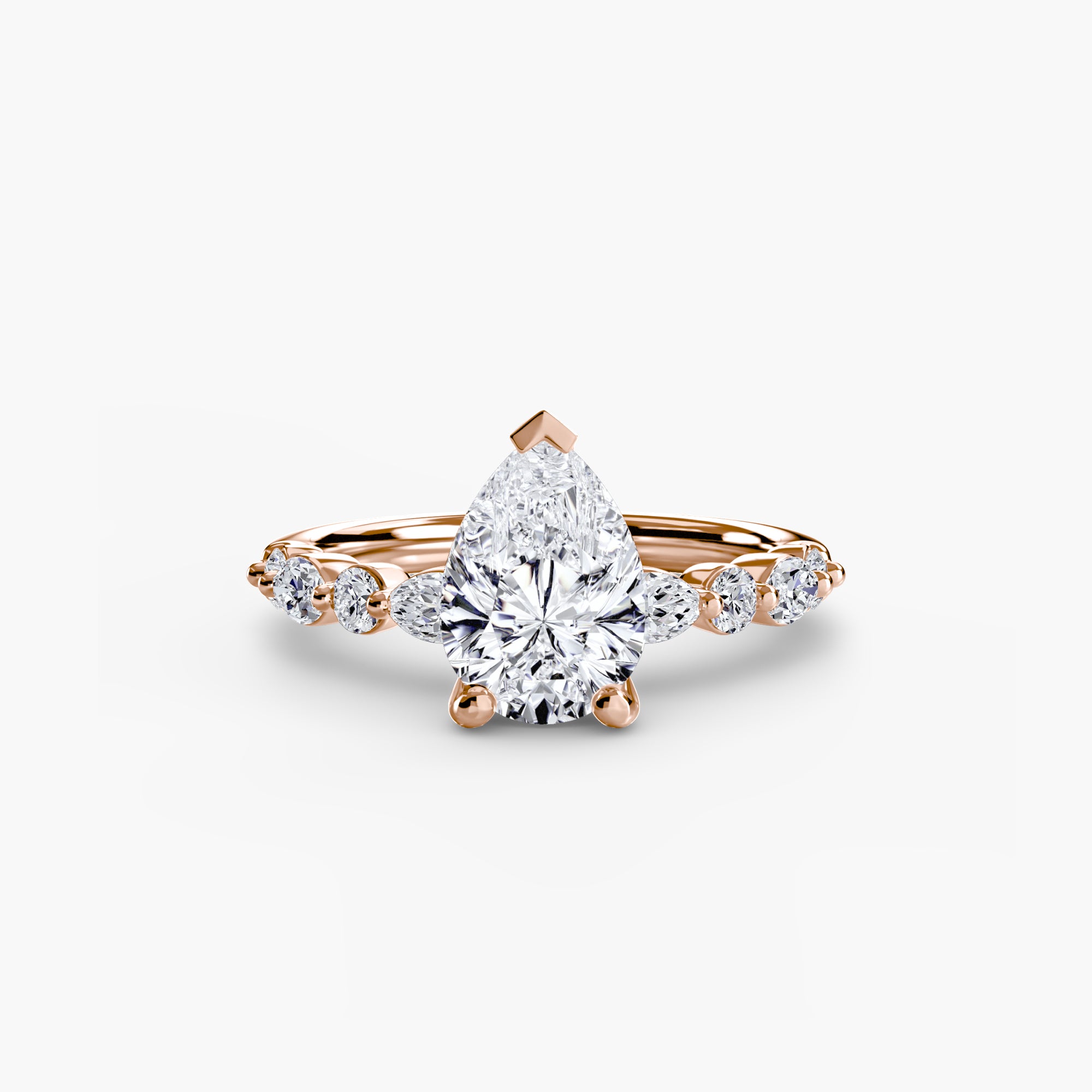 Solitaire Ring with Eternity Pavé