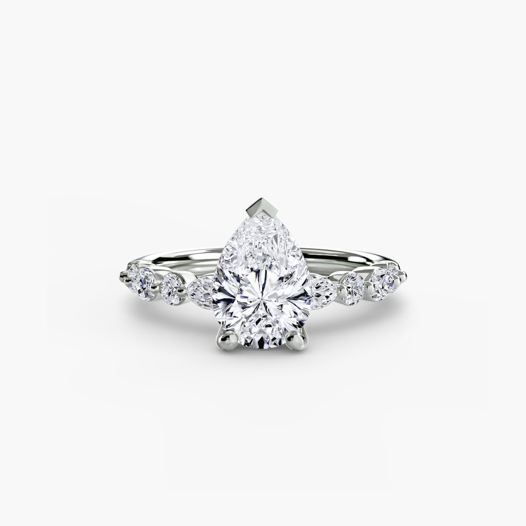 Solitaire Ring with Eternity Pavé