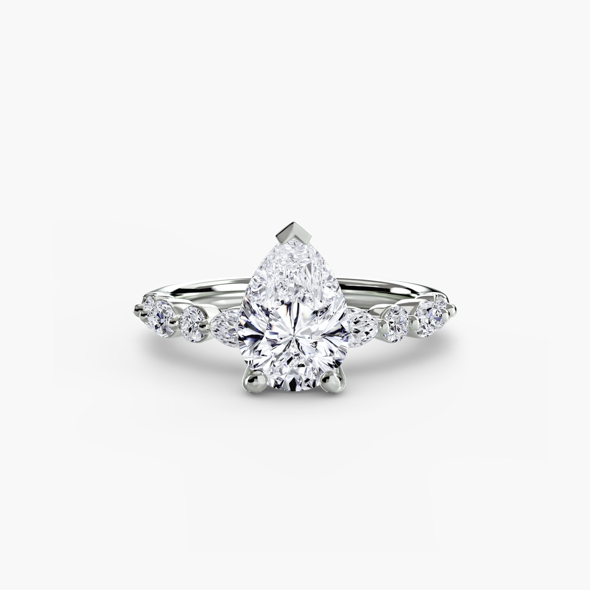 Solitaire Ring with Eternity Pavé