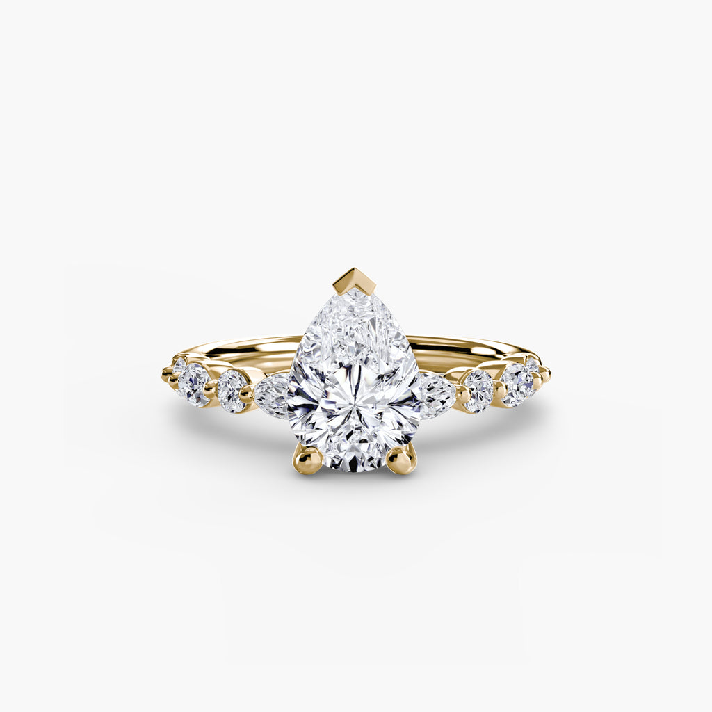 Solitaire Ring with Eternity Pavé