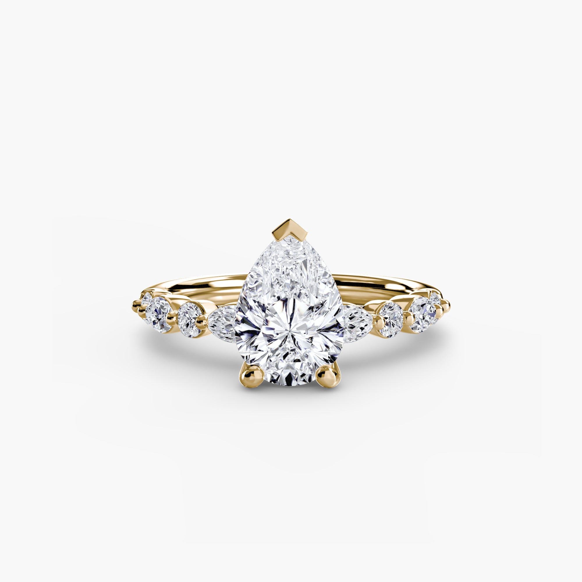 Solitaire Ring with Eternity Pavé