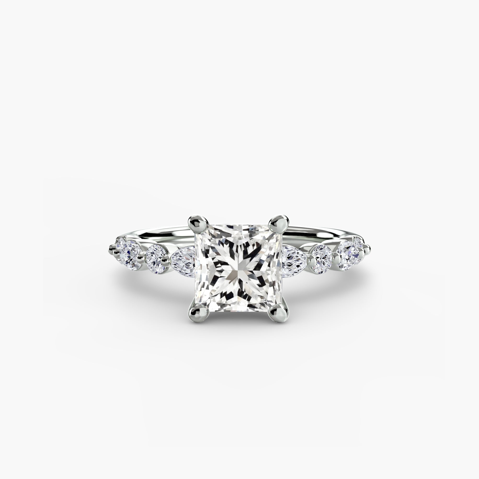 Solitaire Ring with Eternity Pavé
