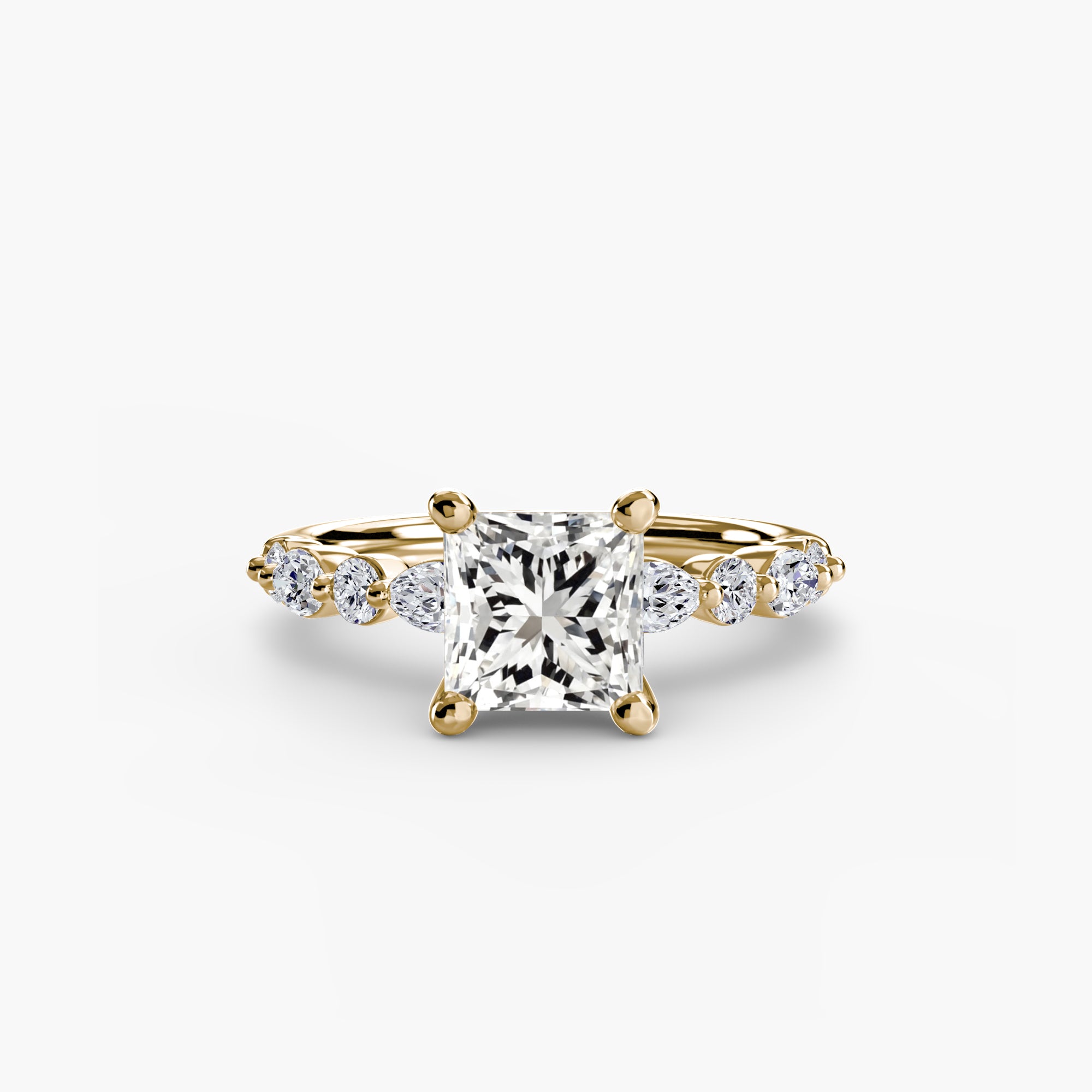 Solitaire Ring with Eternity Pavé