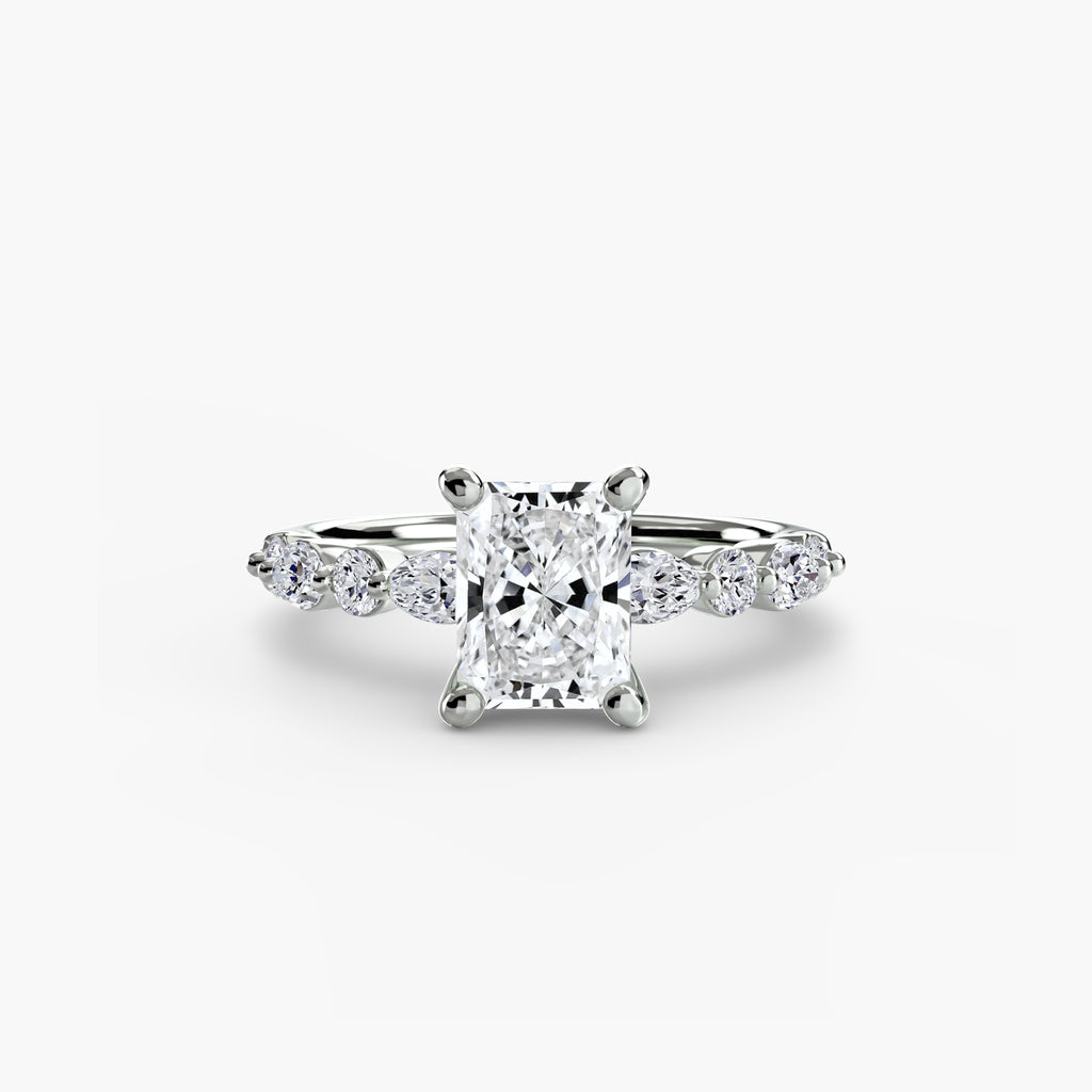 Solitaire Ring with Eternity Pavé