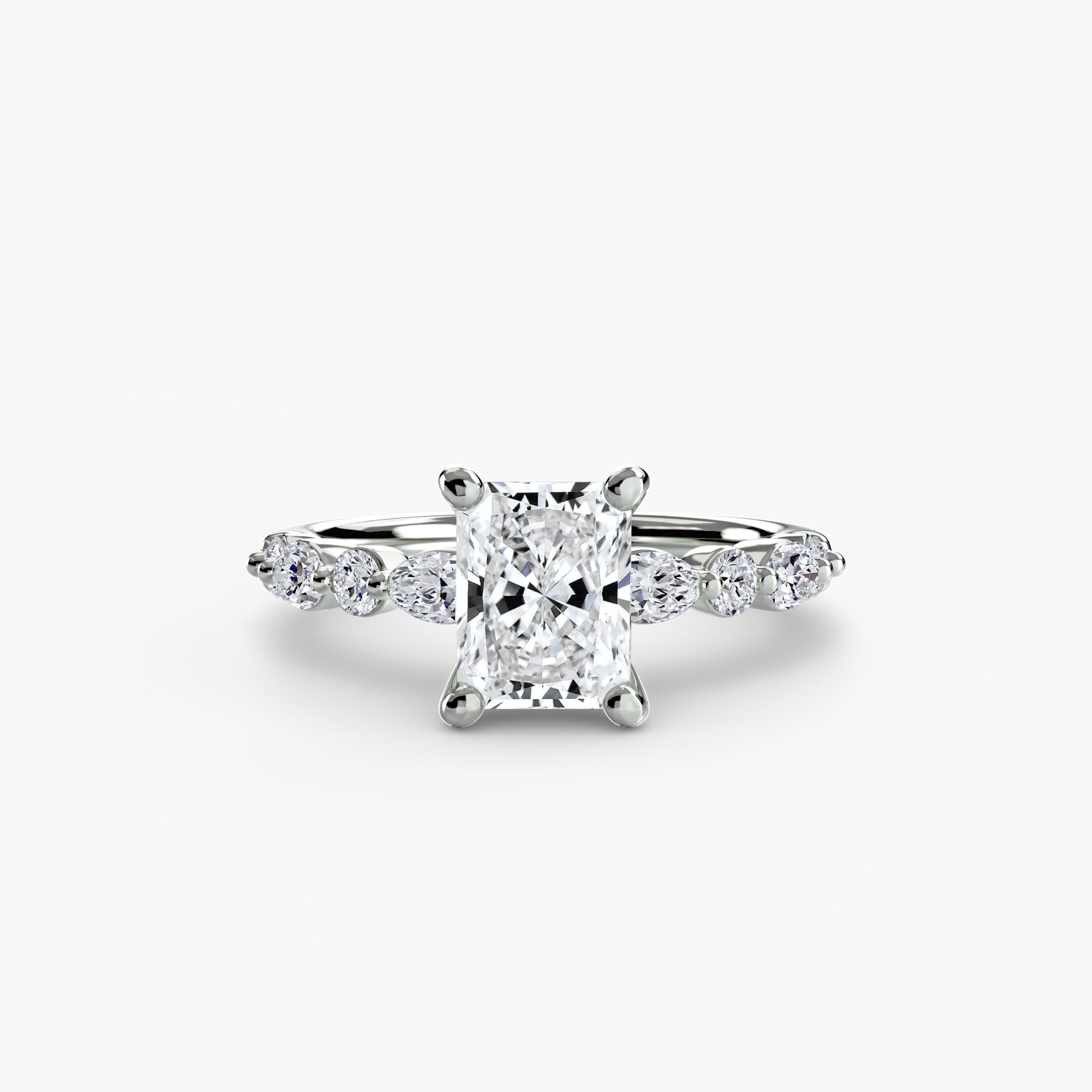 Solitaire Ring with Eternity Pavé