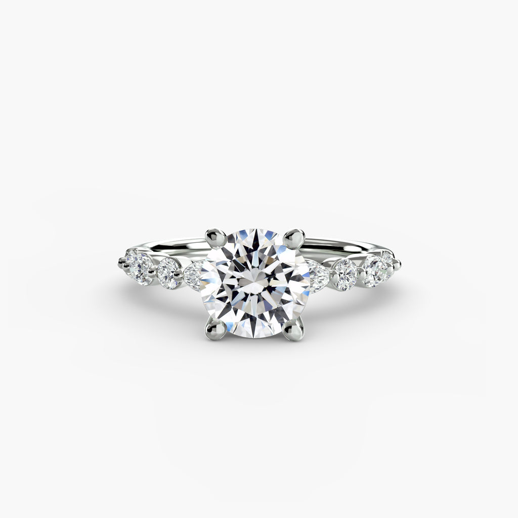 Solitaire Ring with Eternity Pavé