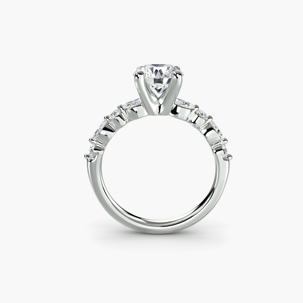 Solitaire Ring with Eternity Pavé